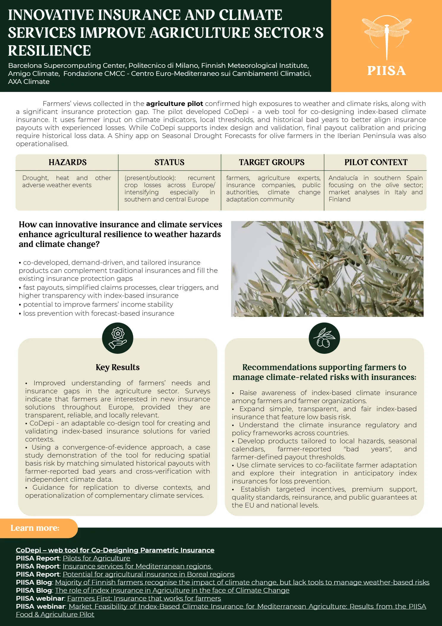 PIISA infographic - Insurance Services for Agriculture